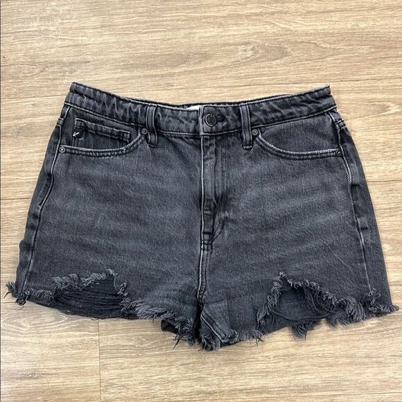 KanCan Black Jean Shorts Distressed Raw-Edge Hem - Picture 5 of 5
